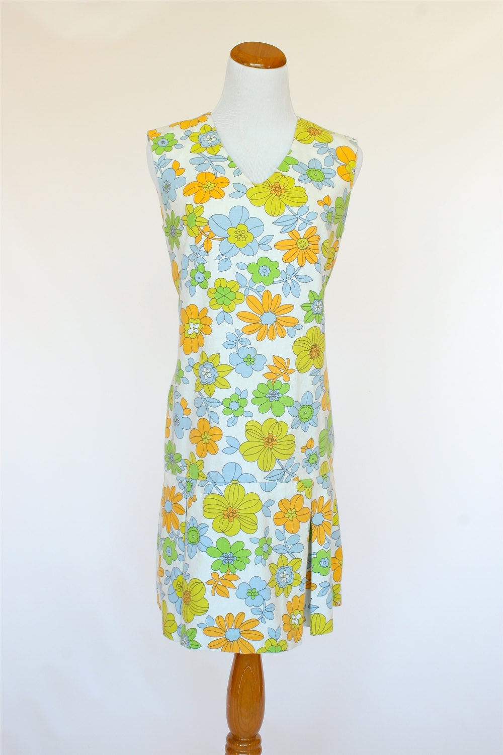 60's Vintage Dress, Mod Dress, Floral Summer Dress