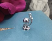 Sterling Silver World Globe Charm. Map. School. Travel. Moveable.