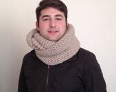Beige infinity snood scarf