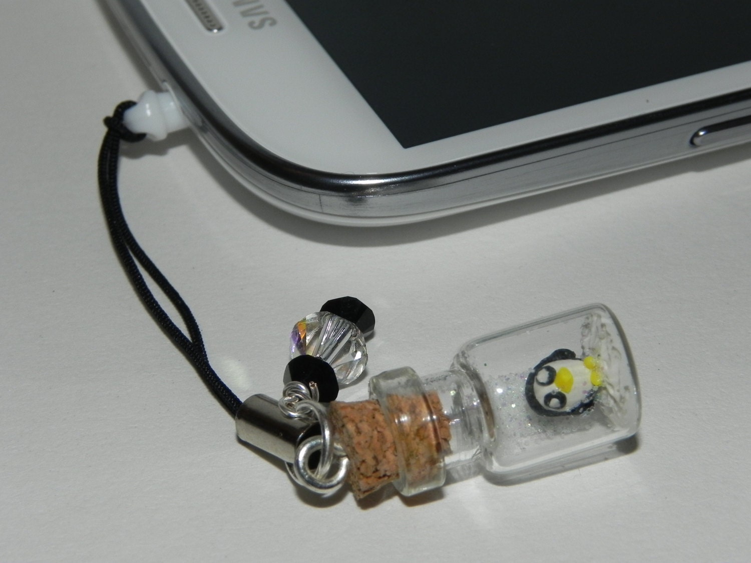Gunter Cell Phone Charm, Adventure Time Inspired Cell Phone Strap, Dust Plug