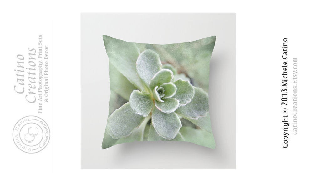 Pastel Green Pillow, Seafoam Green Pillow, Mint Green Pillow, Sage Green Photo Pillow Throw Pillow Cover 16x16