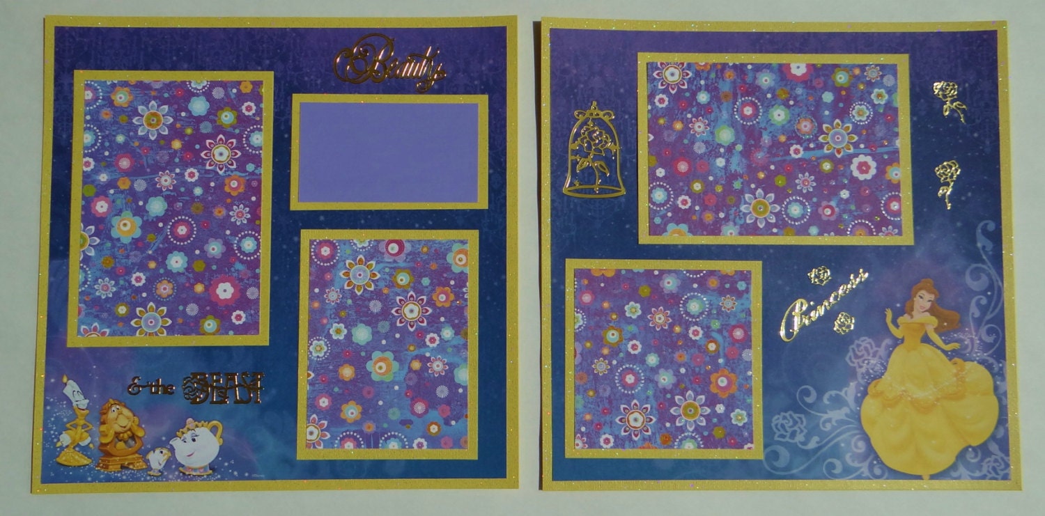 Disney Princess: Belle (Beauty and the Beast) 12 x 12" Premade Double Scrapbook Pages