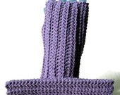 Purple Lavender Silk Fingerless Gloves, Ribbed, lilac