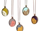 yellow lace & tweed necklace  //  Lacy Tree Collection