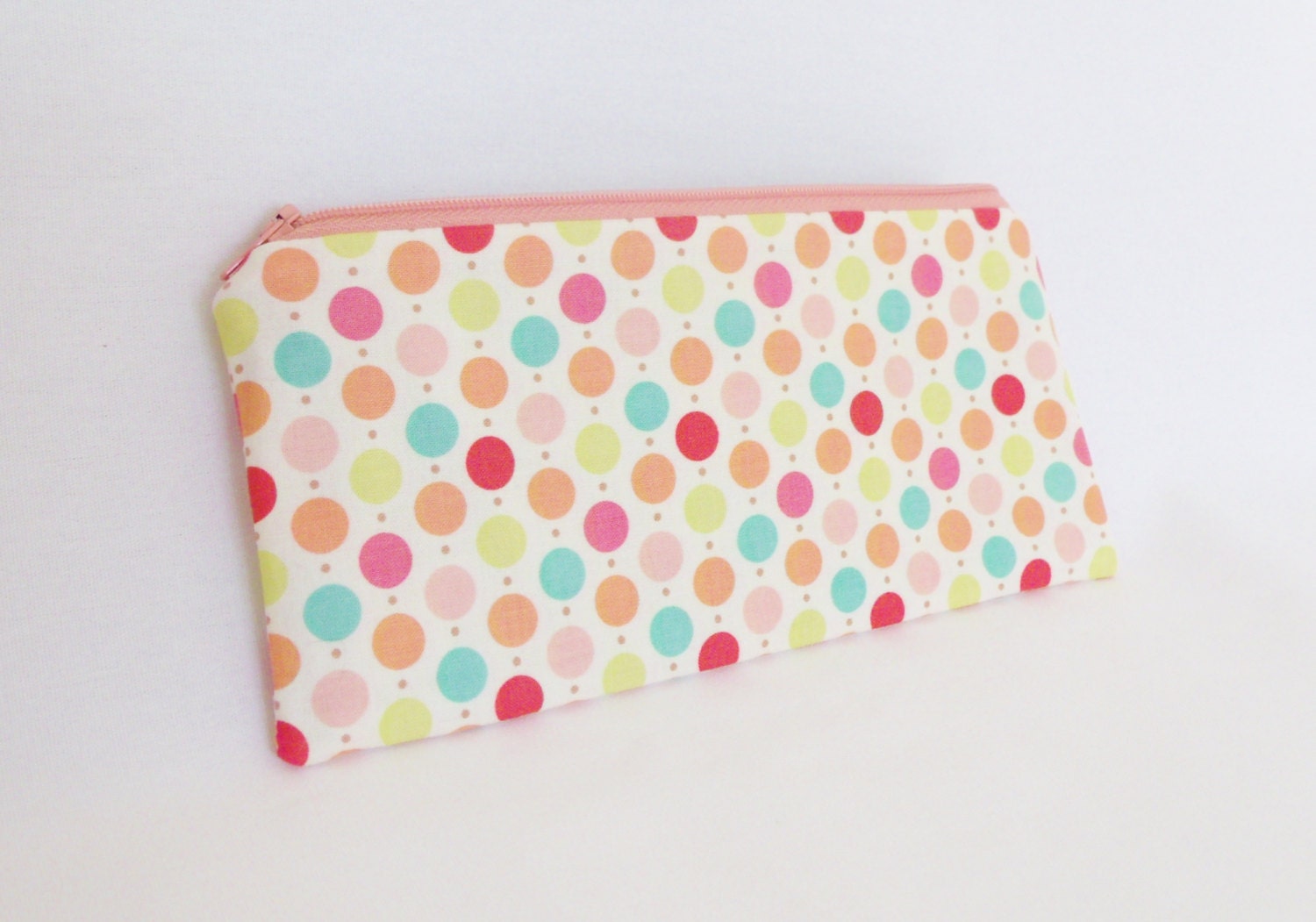 Pastel Polka Dot Pencil Bag - Make Up Bag