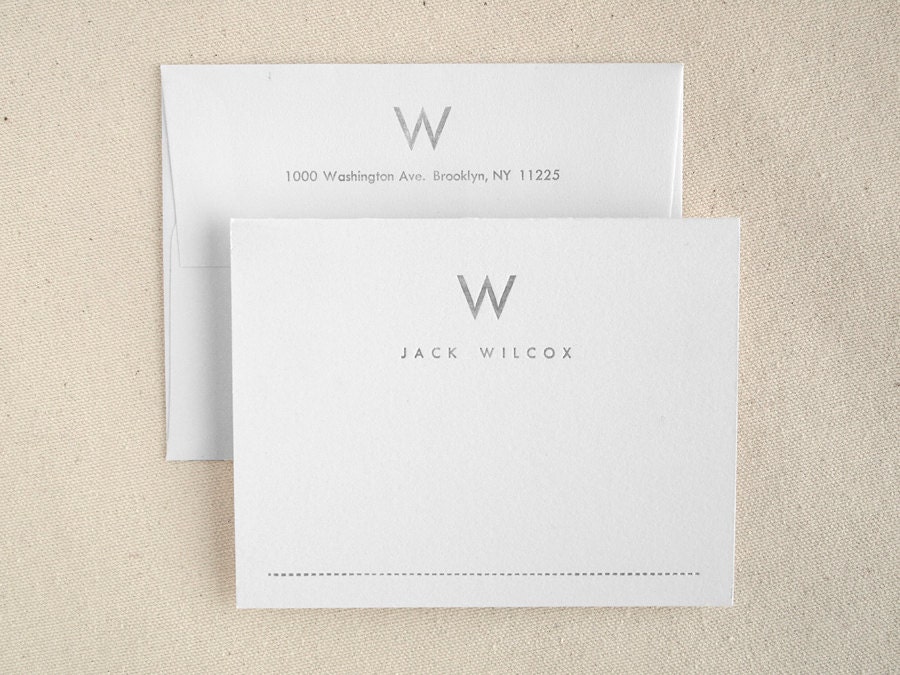 Personalized Letterpress Stationery - Special Edition - Mid-Century Modern - Utility Style
