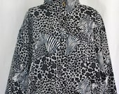 vintage 80's silk zebra oversized bomber jacket