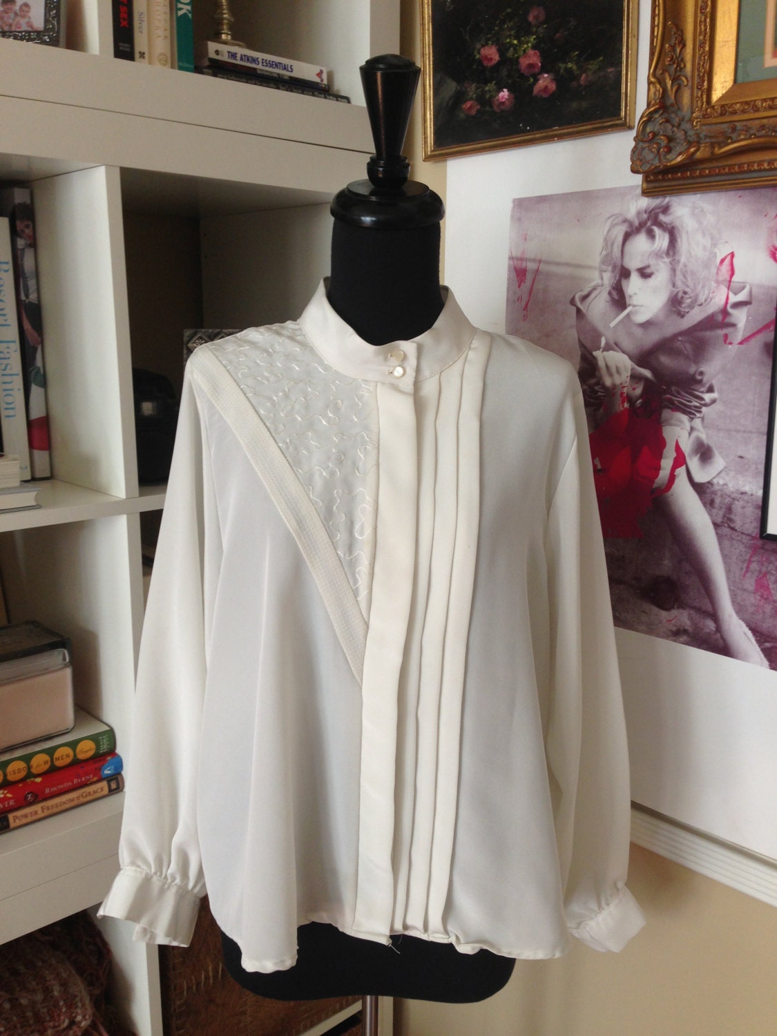 vintage 80's asymmetrical boxy blouse