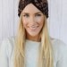 Fashion Turban Headband CARAMEL and Black Tribal Aztec Headband Knit Wide Turband Twist Headband