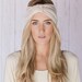 IVORY Turband Headband - Sparrow Headband in Cream Stretchy Jersey Hair Band Ruched with Fabric Wrap