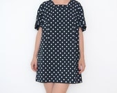 Vintage little black babydoll dress with white dots