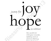 Scripture Art Print Word Art Joy Hope God Guidance Psalm 73:24 Christian Home Decor 8 x 10