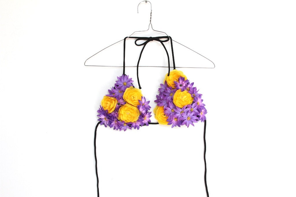 FLORAL POP bikini, handmade one off