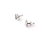 NEW Sterling Silver Tracker Stud Earrings / small circle studs with oxidized striped print / everyday tribal inspired jewelry