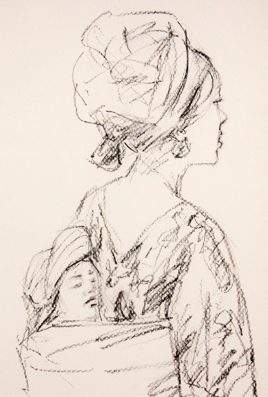 Mother's day, Mom and son, Original hand drawn, Original pencil / charcoal sketch  from photographs, Custom Portrait, Made to order, elteam - microuniverse