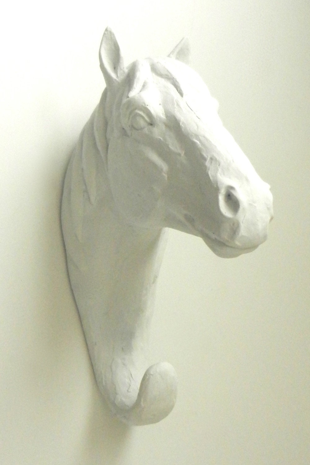 animal hook - faux taxidermy - white horse head - trendy home decor