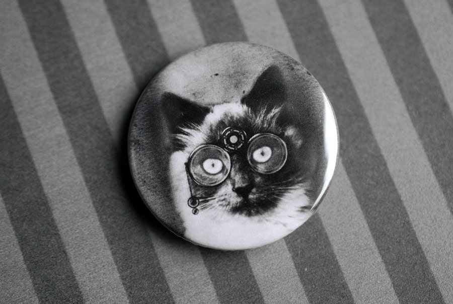 Handmade badge/pinback button - Masked Freaks series - gothic accessories