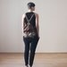 Large brown suede drawstring backpack