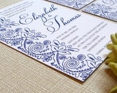 Vintage Embroidery Wedding Invitation