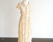 yellow floral dress, casual spring dress, 90s dress