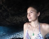 Polynesian Braided Green & White Hawaiian Sea Glass Necklace
