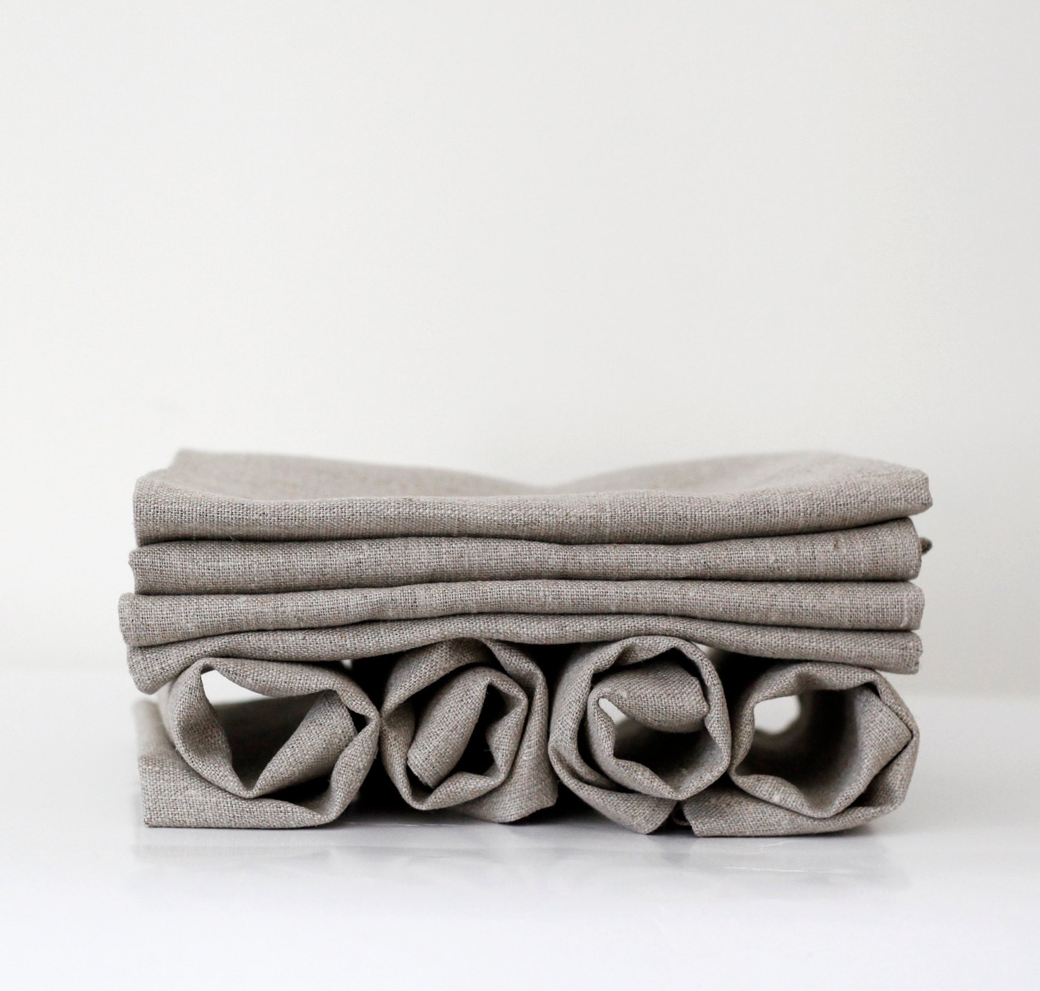 Linen napkin set of 16 for wedding table -  Gray natural linen fabric - cloth napkins - table linens 18x18