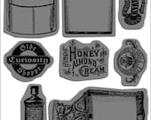 Graphic 45 - Olde Curiosity Shoppe- Rubber Cling Stamp Set 2
