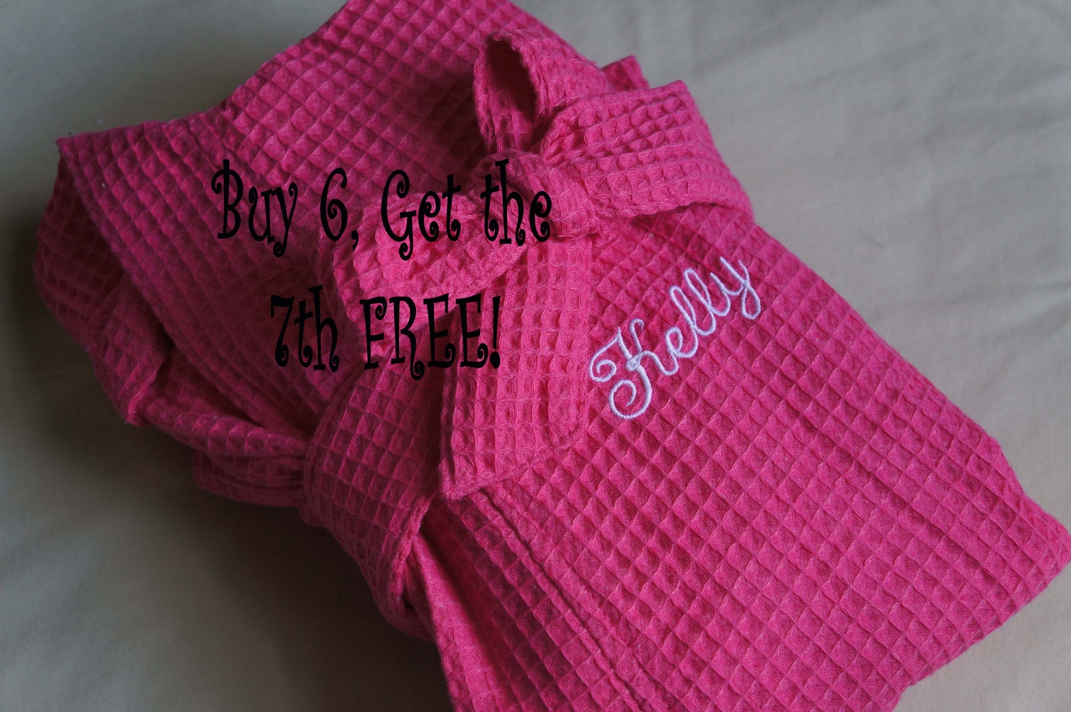 Personalized Robe - Bridesmaid Gift - Wedding - Hot Pink Robe - AVAILABLE IN 8 COLORS