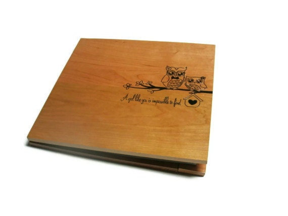 Scrapbook  Personalized Back and Front  -Custom Wood Wedding Album - For 12x12 pages