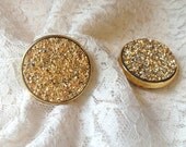 7/8" 3/4" 5/8" Organic Gold or Silver Drusy Plugs Made to Order