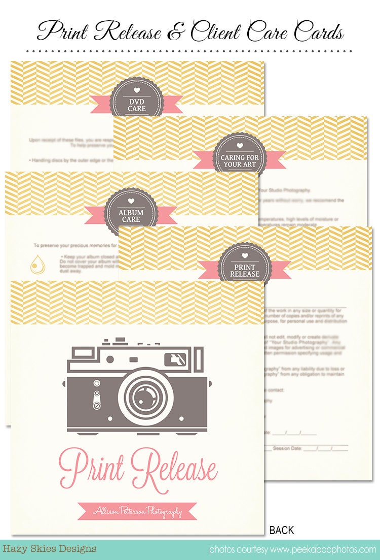 Care Cards and Print Release for Photographers - PRC101