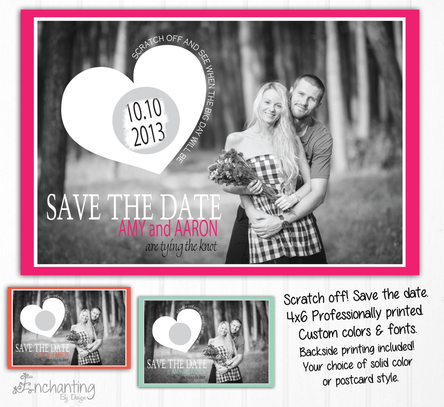 100 Custom Scratch Off Save The Dates