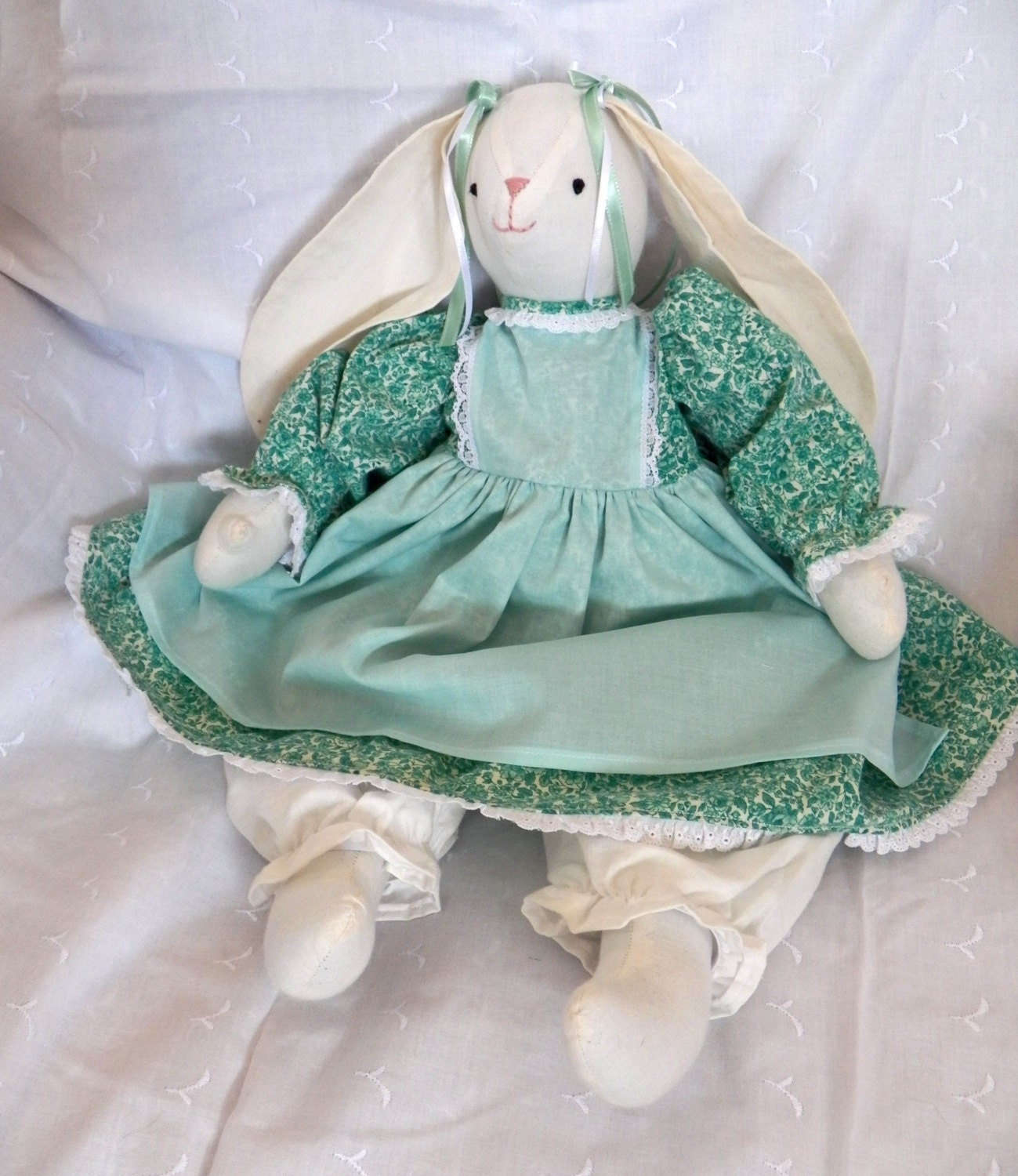 Happy Spring Green Easter Bunny Doll