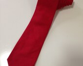 Men - Vintage - Red Tie - Linen - Necktie - Wedding - Groom