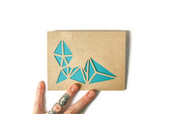 NEON GEOMETRY v2 Hand Cut Card