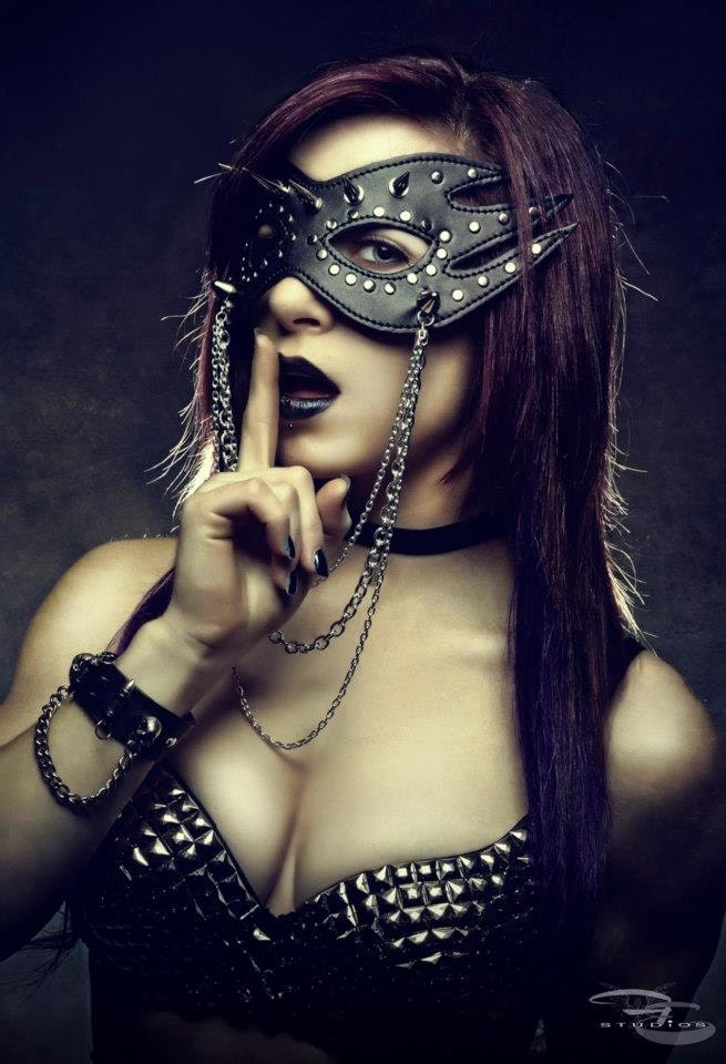 Custom Leather Stud Spiked & Chained Eye Mask from Dressed To Kill Collection 2012