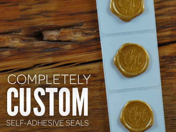 200 COMPLETELY CUSTOM-DESIGNED Self-Adhesive Wax Seals 1" (One Inch) Diameter: Peel-And-Stick