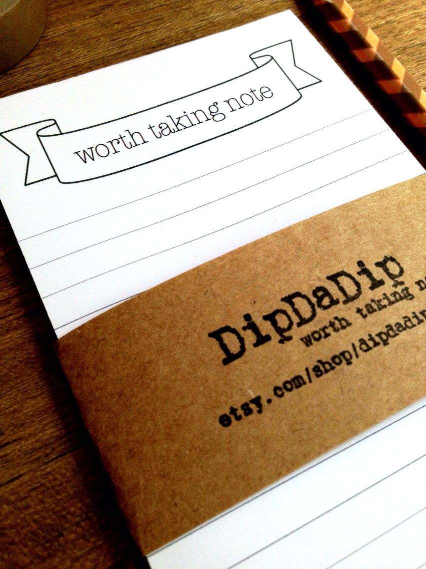 Worth Taking Note Handmade Notepad Free Shipping