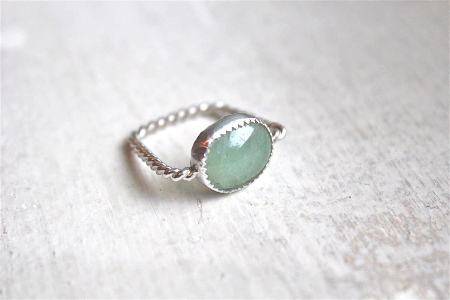 Mint Gemstone Rope Ring