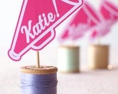 Custom Printable Cupcake Toppers: Cheerleader Megaphone