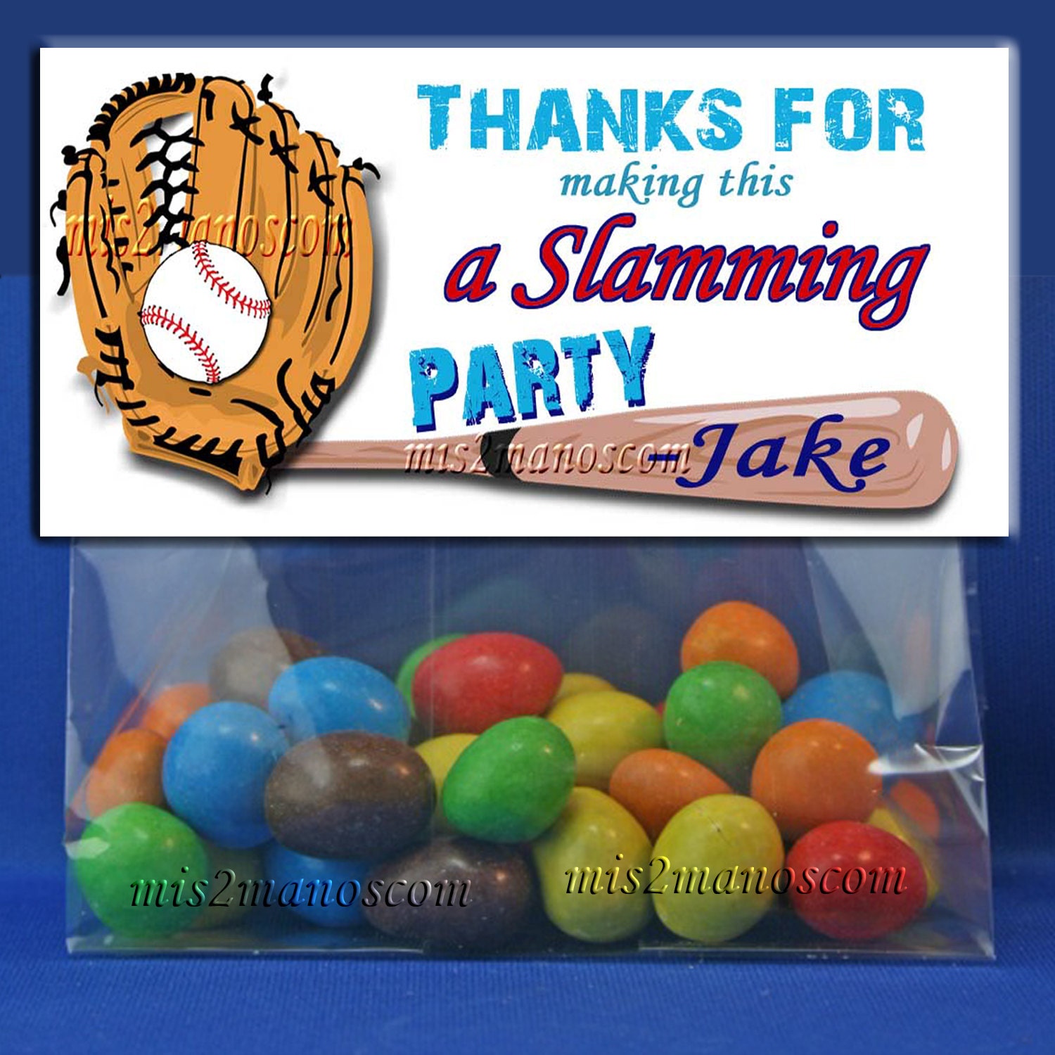 PRINTABLE CANDY BAGS Baseball Party Favors Treat Bag Topper- Set of 6