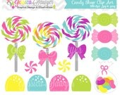 INSTANT DOWNLOAD, candy shop clip art - sweet treats graphics - lollipops and gumdrops - cards, stationary, invitation Il_170x135