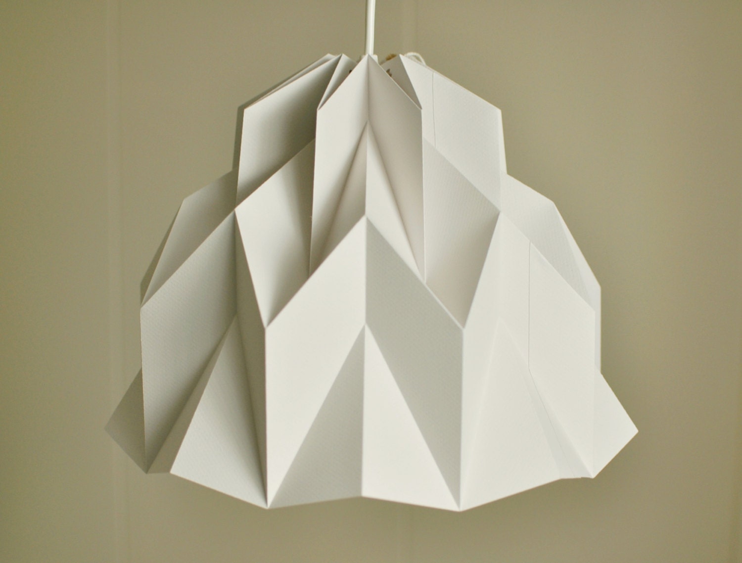 Ruffle: Origami Paper Lamp Shade / Lantern - Grey