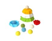 Sorting game Soft color game Toddler game Felt ball game Color sorting bowls Montessori Toy with tongs