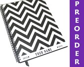 Chevron Monthly Planner Large Personalized Notebook 2013 2014 PREORDER