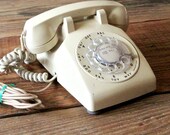 Vintage Rotary Cream Telephone, 1984, All Numbers Match