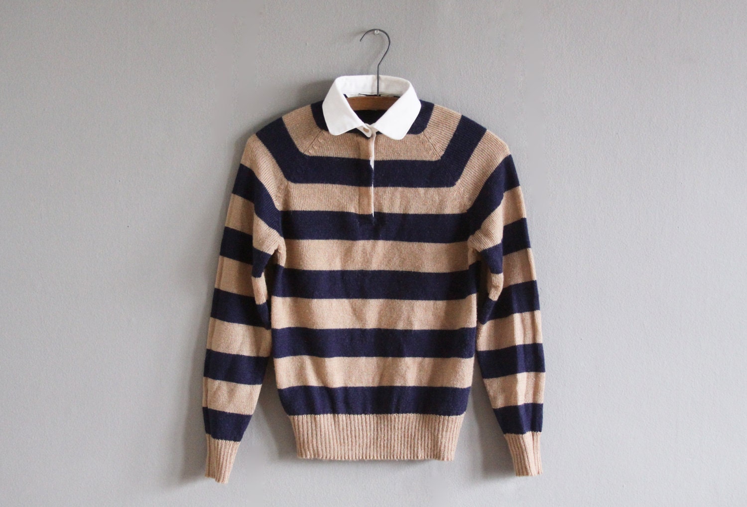 striped polo sweater