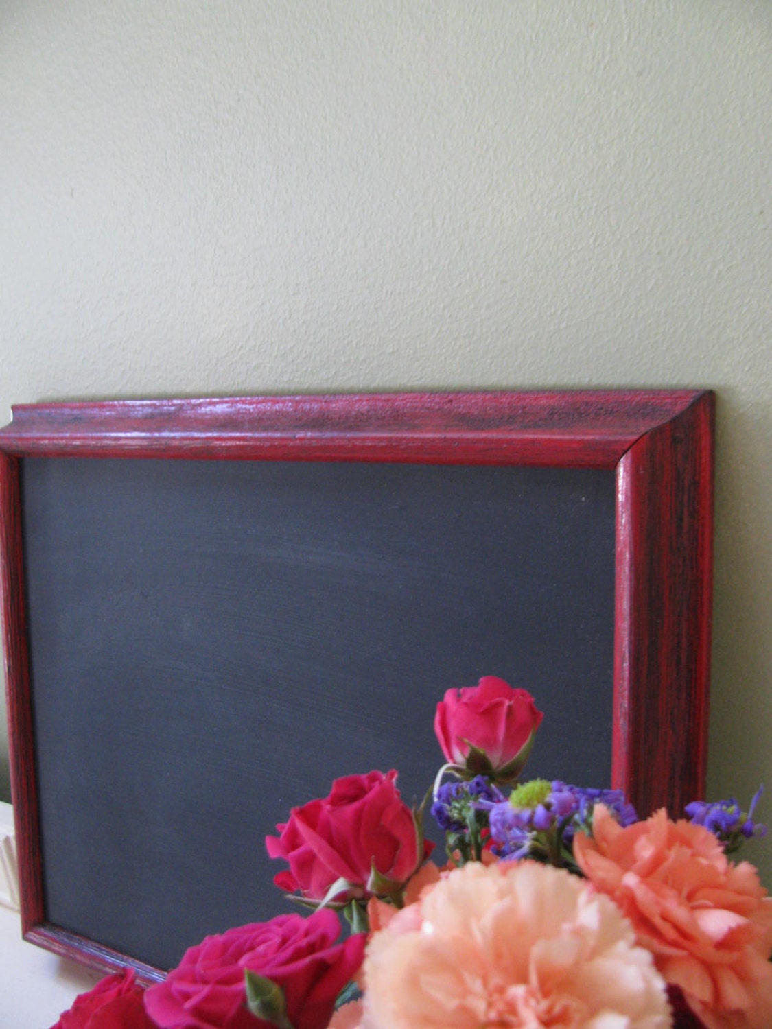 Upcycle Vintage Red Ornate Framed Chalkboard Wedding - Kitchen Menu Home Decor