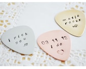 Groom Gift - I Do Wedding - Custom Guitar Pick - Customized Pick - Hand Stamped Husband Gift