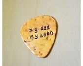 Father's Day Custom Guitar Pick - My Dad, My Hero - Copper Guitar Pick - Distressed Rustic
